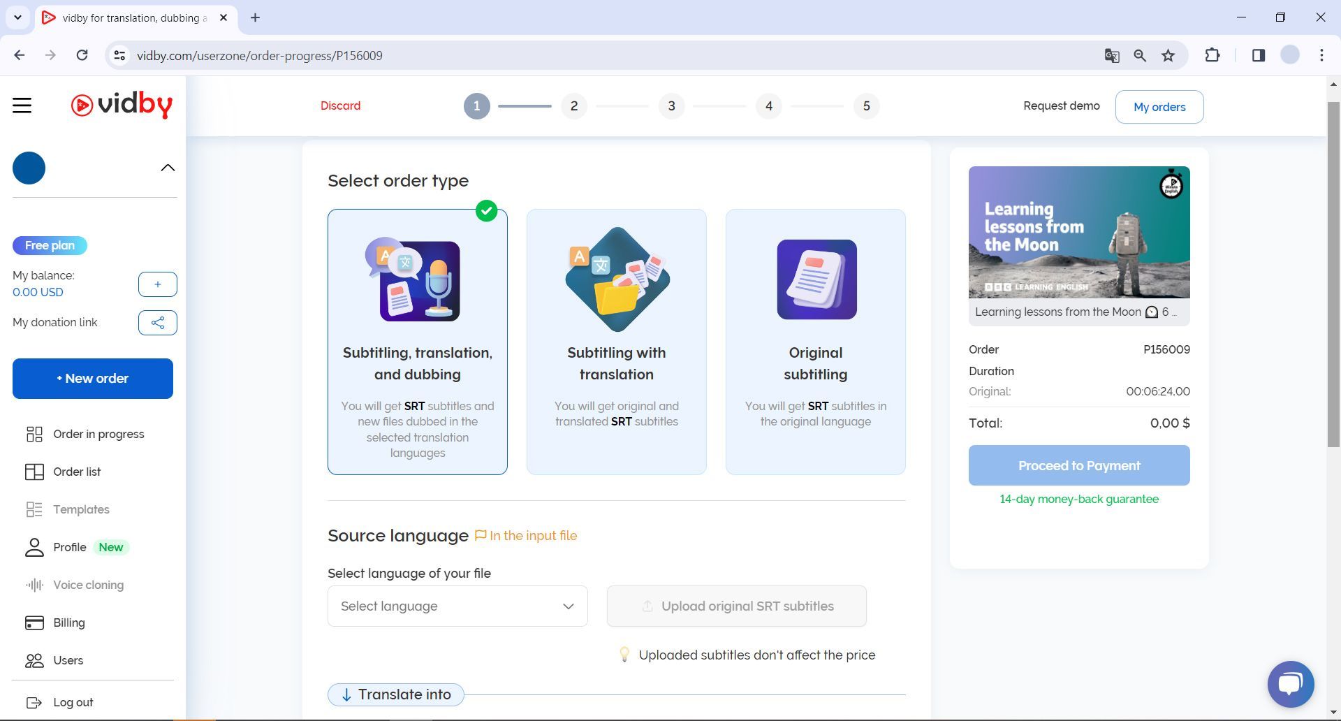 screenshot of Video Translator Online